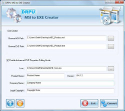 MSI to EXE creator screenshot