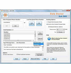 PC to Mobile text messaging software screenshot