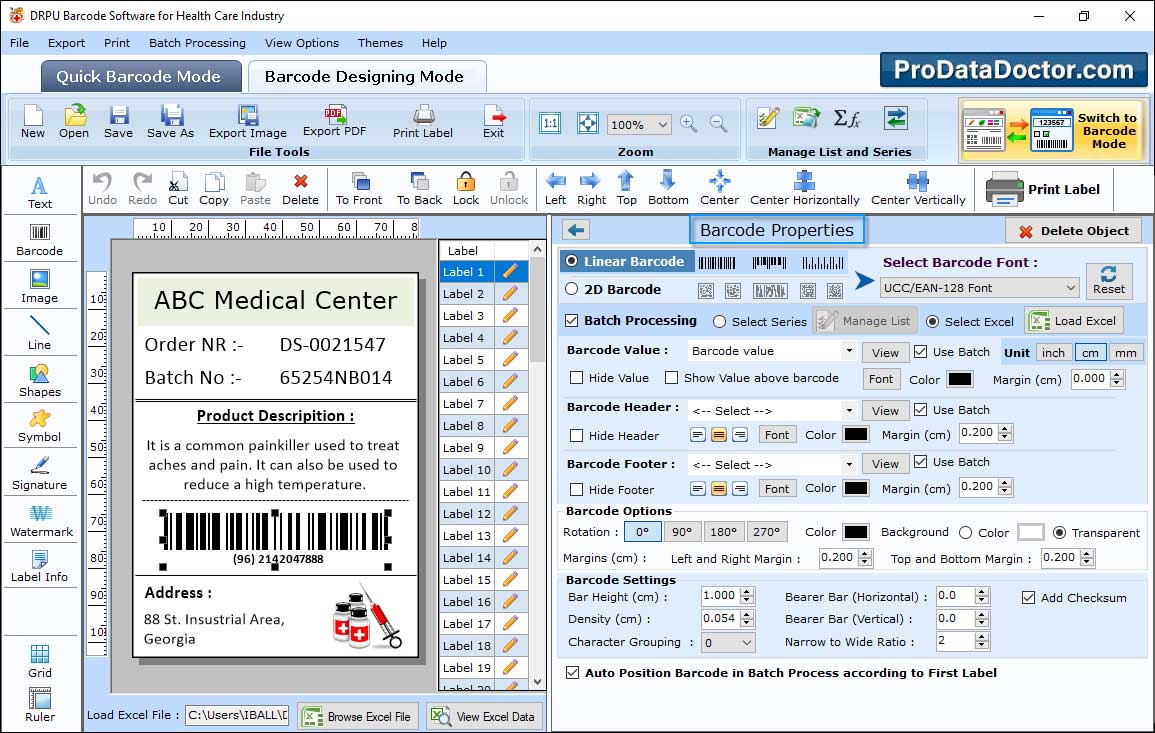 Barcode Label Maker for Healthcare Industry