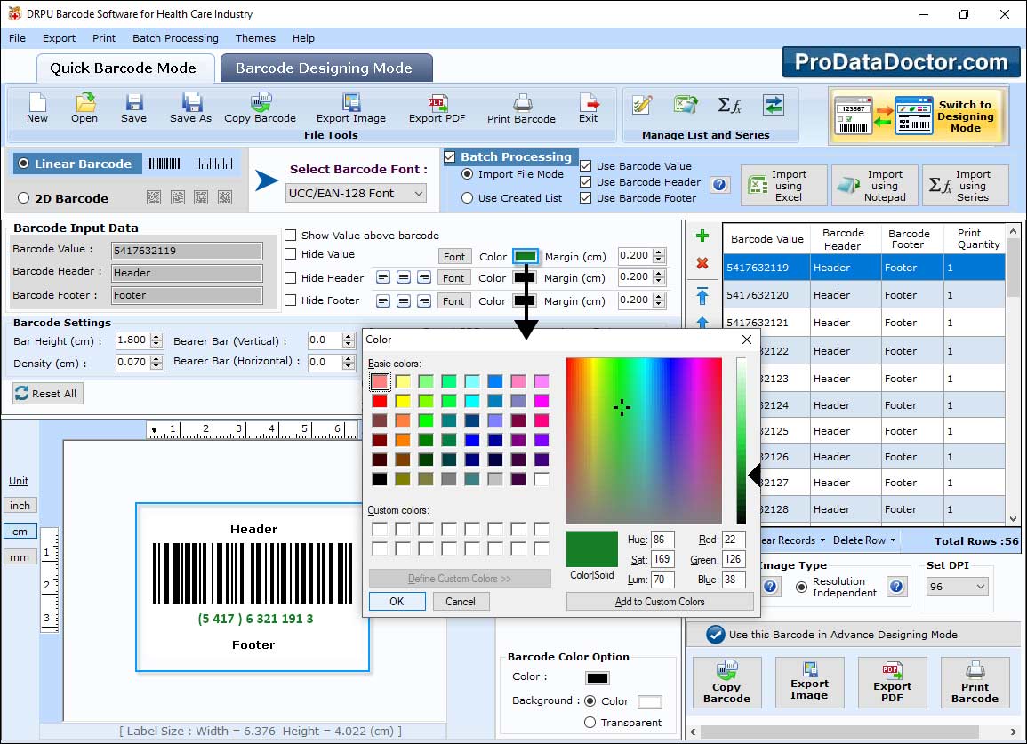 Barcode Label Maker for Healthcare Industry