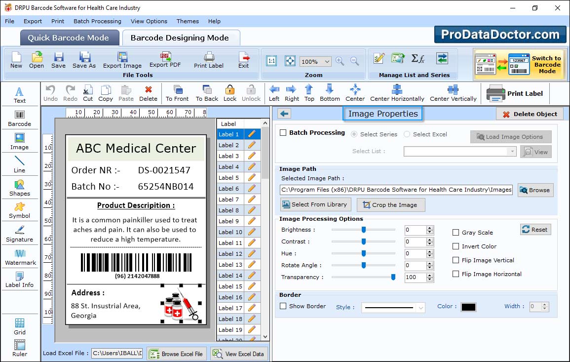 Barcode Label Maker for Healthcare Industry