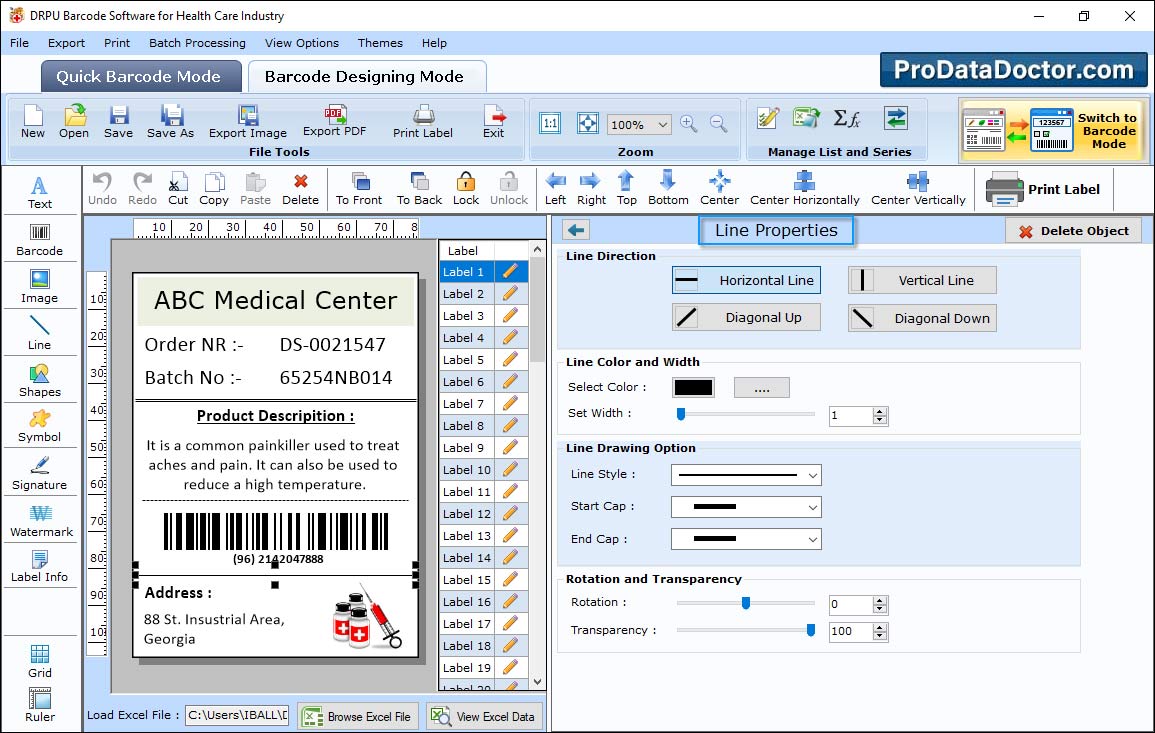 Barcode Label Maker for Healthcare Industry