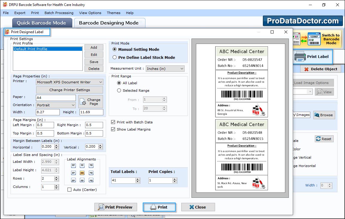 Barcode Label Maker for Healthcare Industry