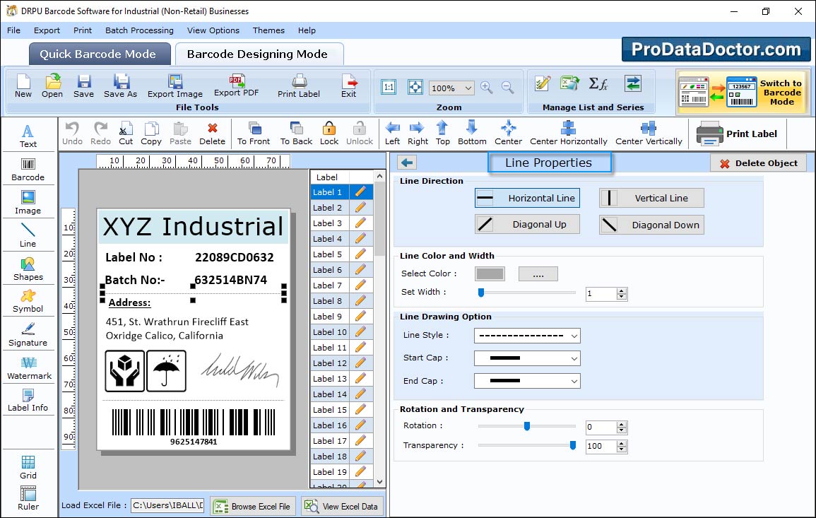 Barcode Label Maker for Industrial Manufacturing