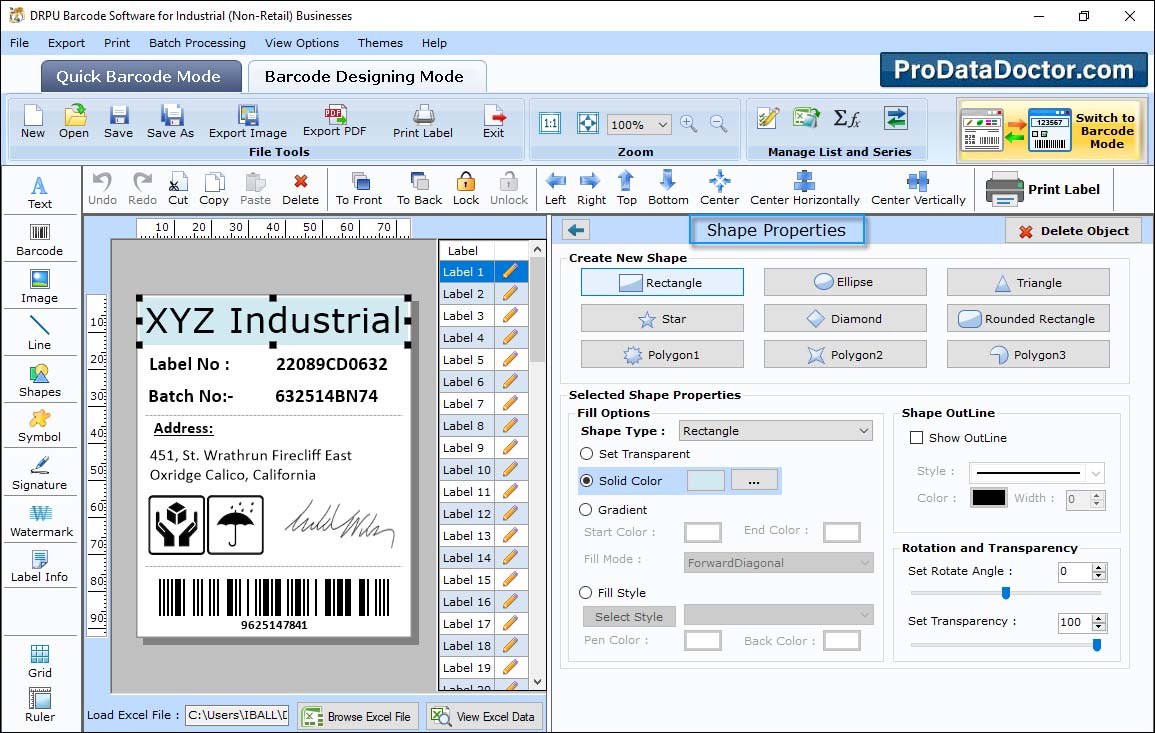 Barcode Label Maker for Industrial Manufacturing