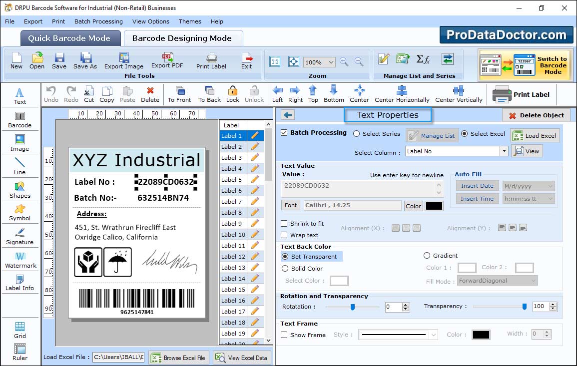 Barcode Label Maker for Industrial Manufacturing