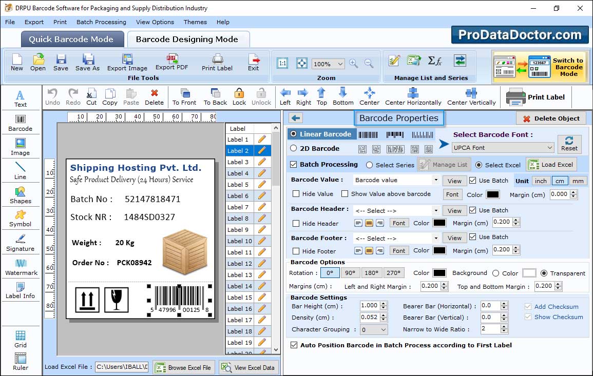 Barcode Label Maker for Packaging Industry