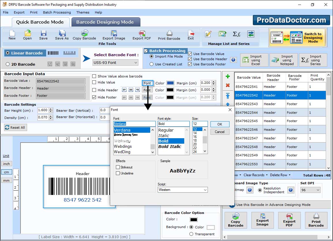 Barcode Label Maker for Packaging Industry