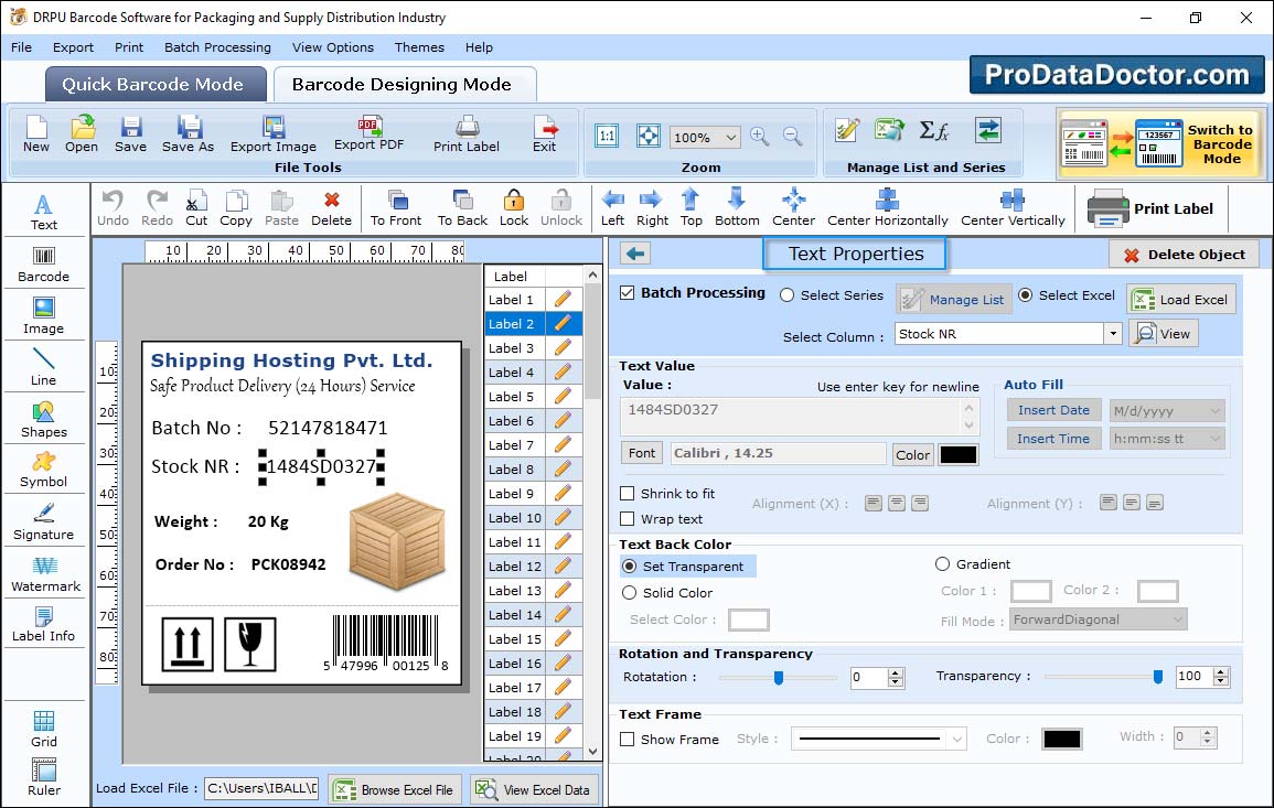 Barcode Label Maker for Packaging Industry