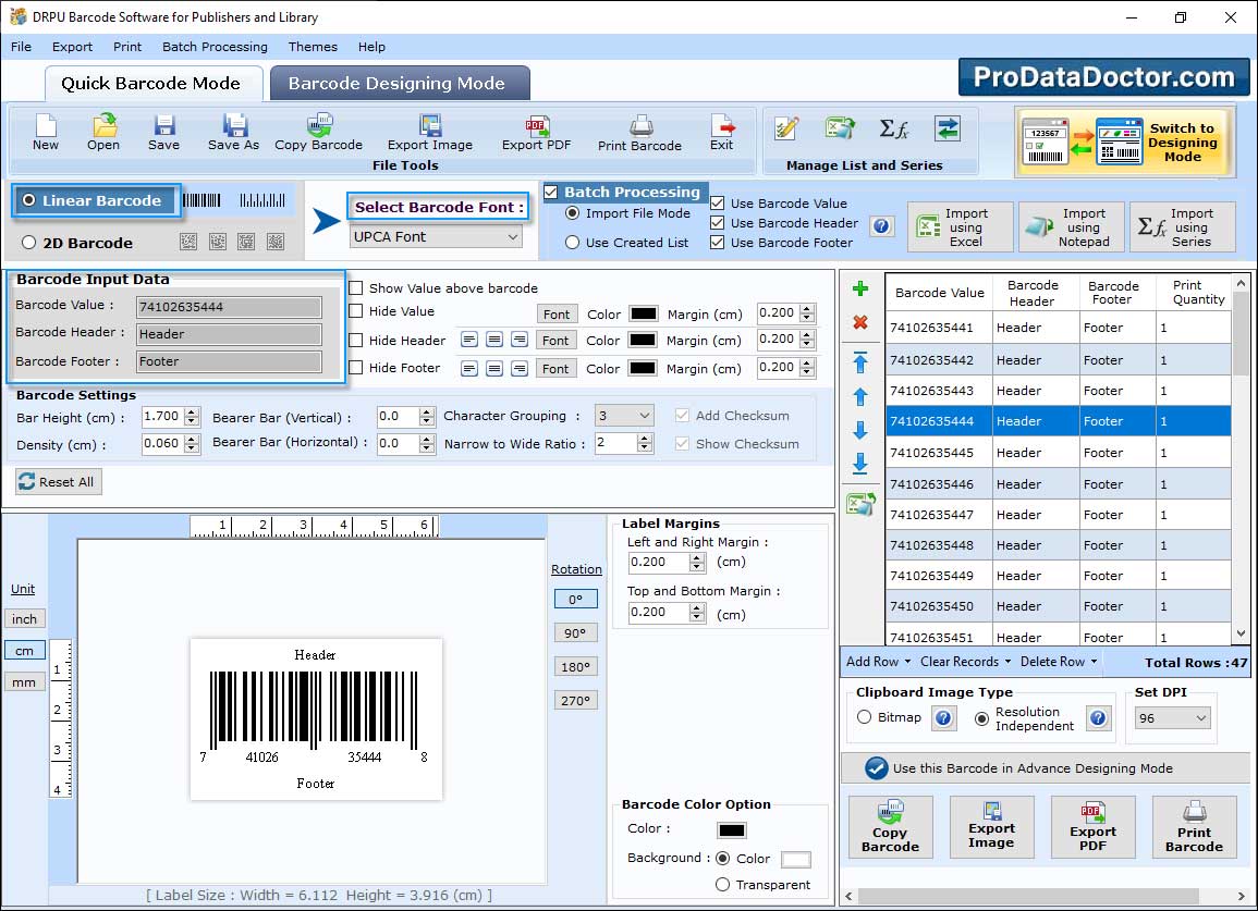 Barcode Label Maker for Publishers and Library