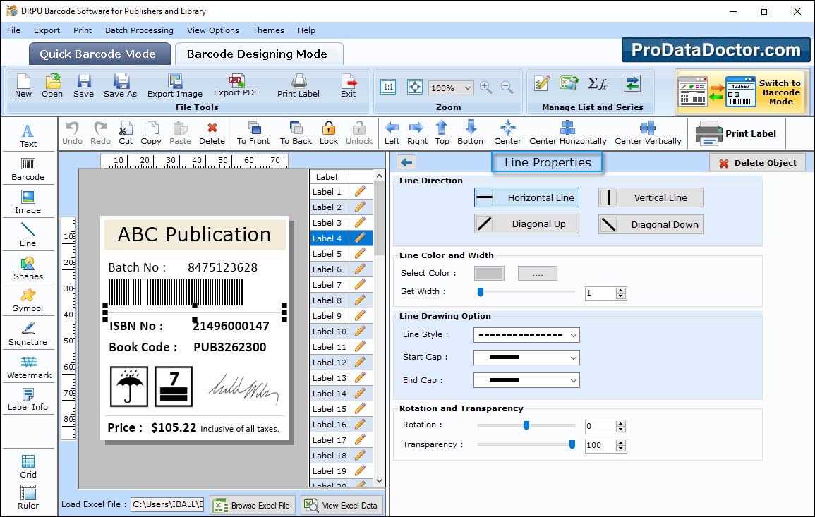 Barcode Label Maker for Publishers and Library