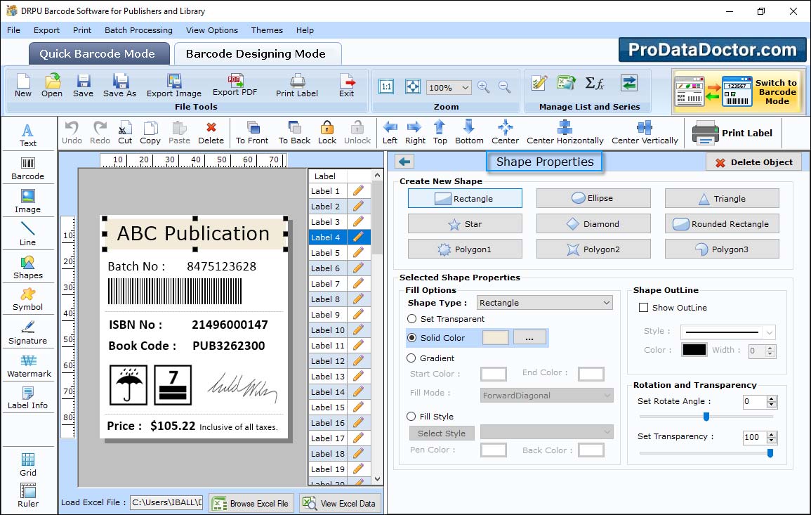 Barcode Label Maker for Publishers and Library