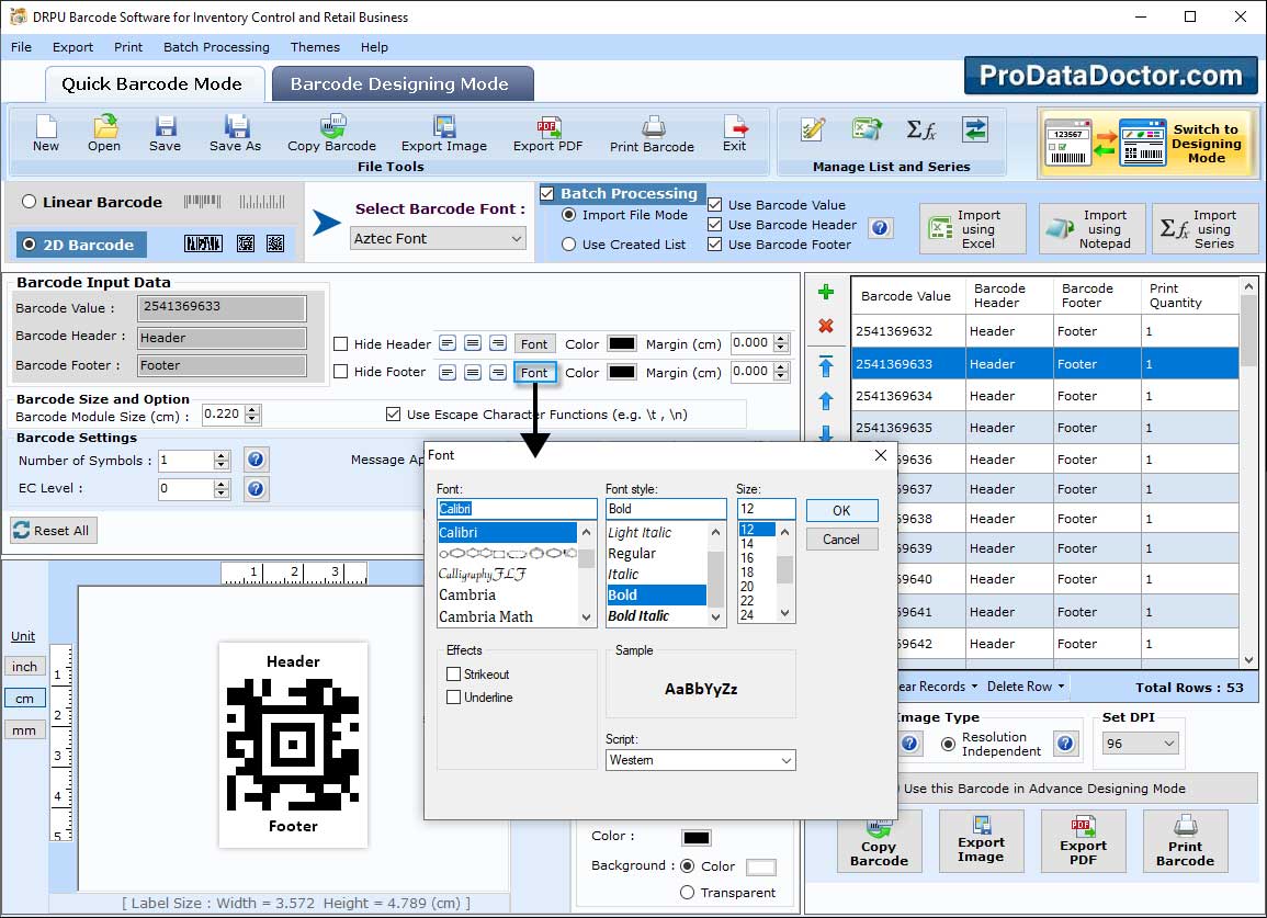 Barcode Label Maker for Inventory Control