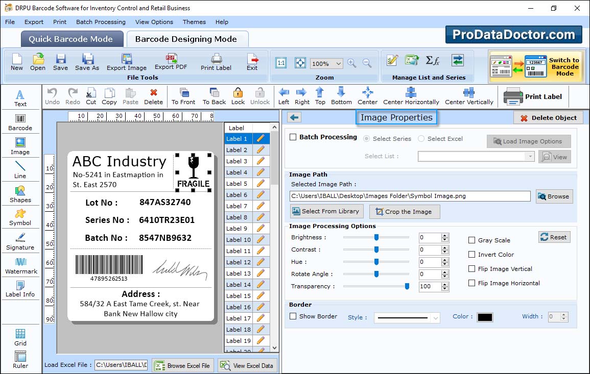 Barcode Label Maker for Inventory Control