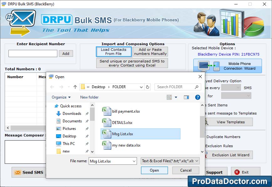 Bulk SMS Software for BlackBerry Mobile Phones