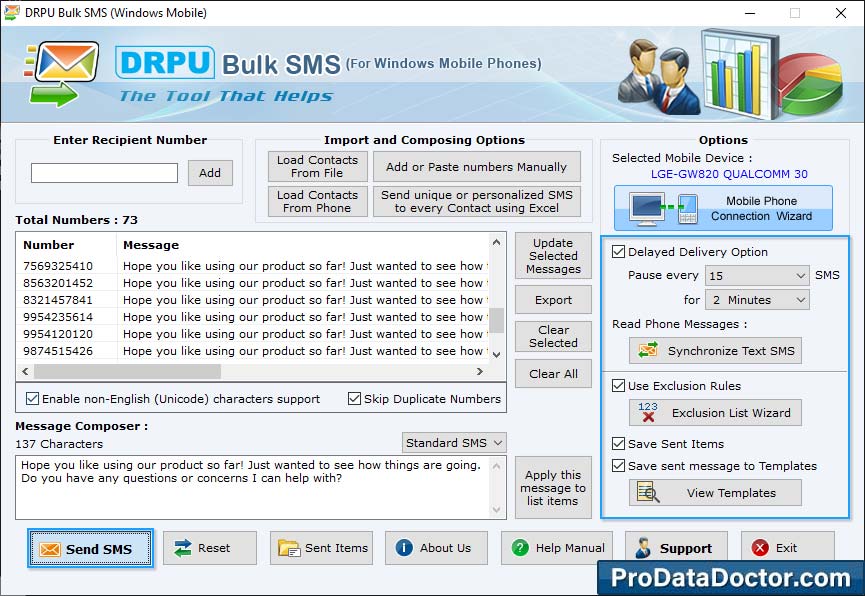  Bulk SMS Software for Windows Mobile