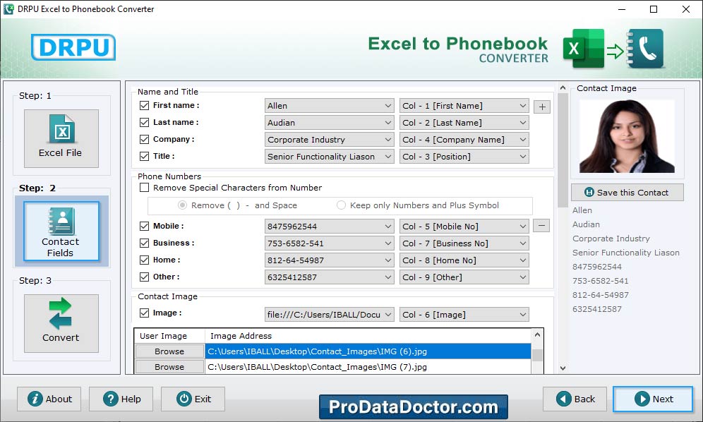 Excel to Phonebook Converter