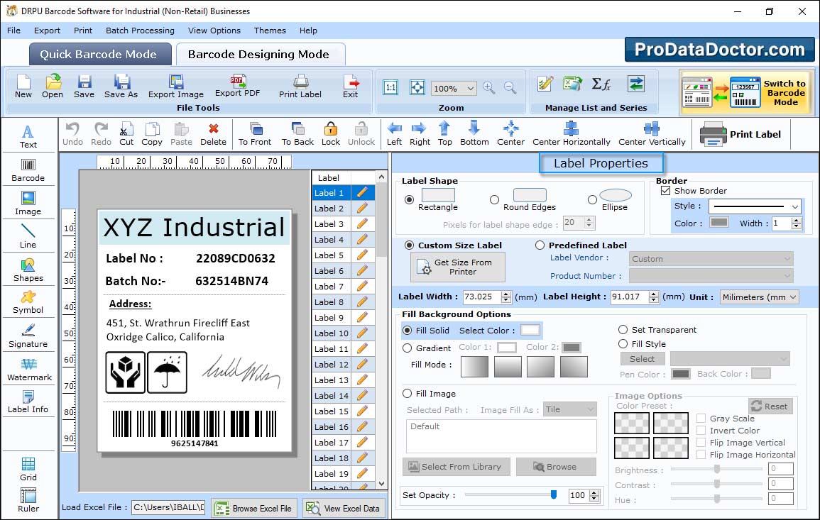 Barcode Label Maker for Industrial Manufacturing