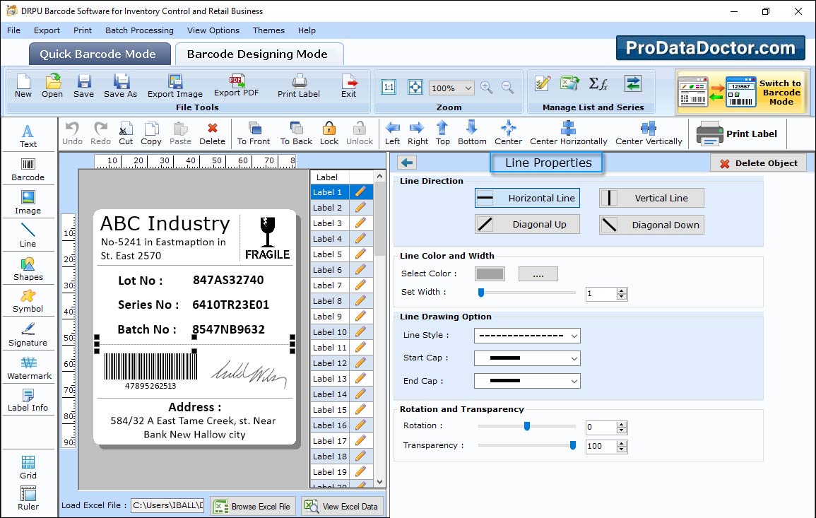 Barcode Label Maker for Inventory Control