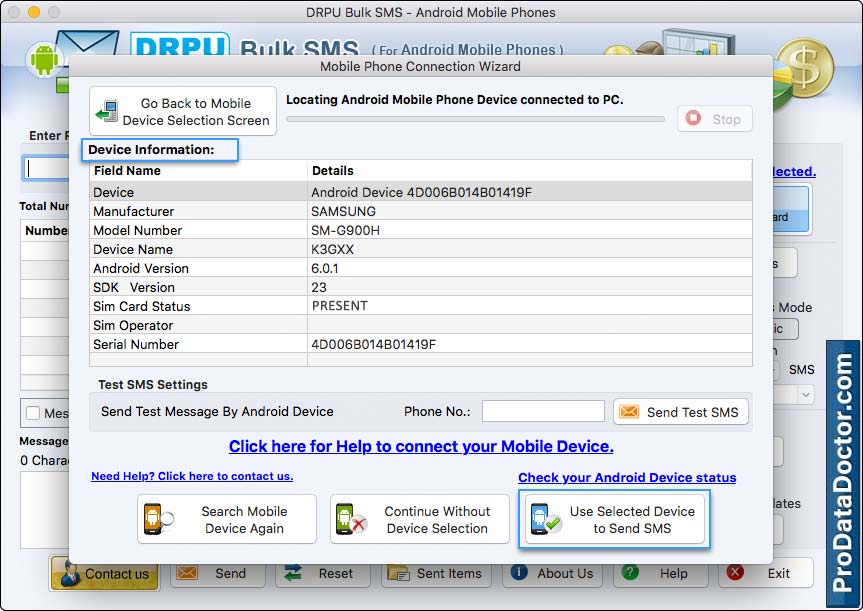 Mac Bulk SMS Software for Android Mobile Phone