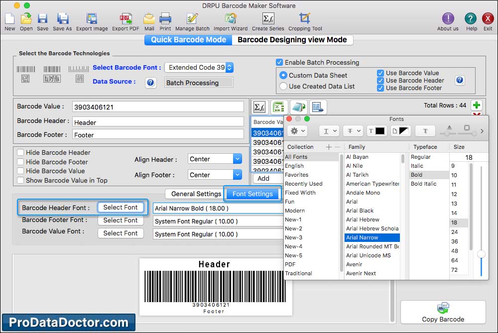 Mac Barcode Label Maker - Standard Edition