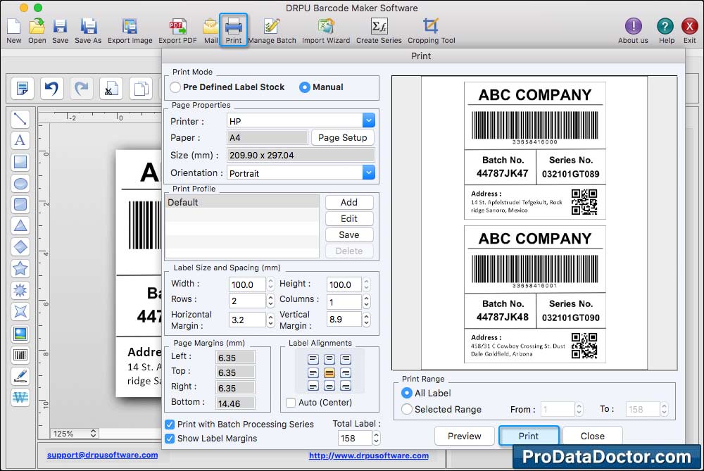 Mac Barcode Label Maker - Standard Edition