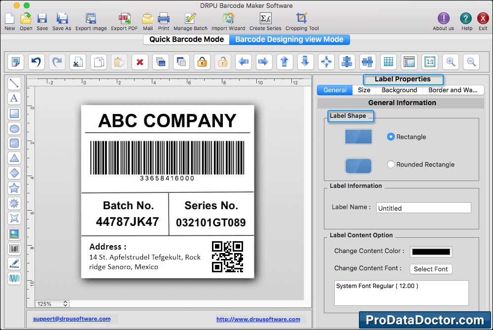 Mac Barcode Label Maker - Standard Edition