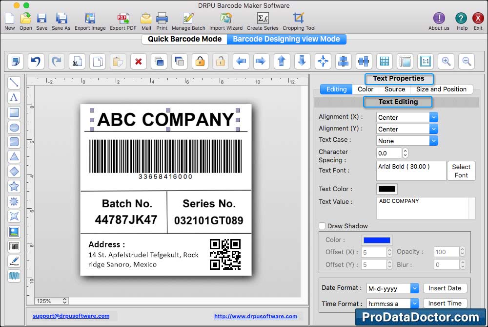 Mac Barcode Label Maker - Standard Edition