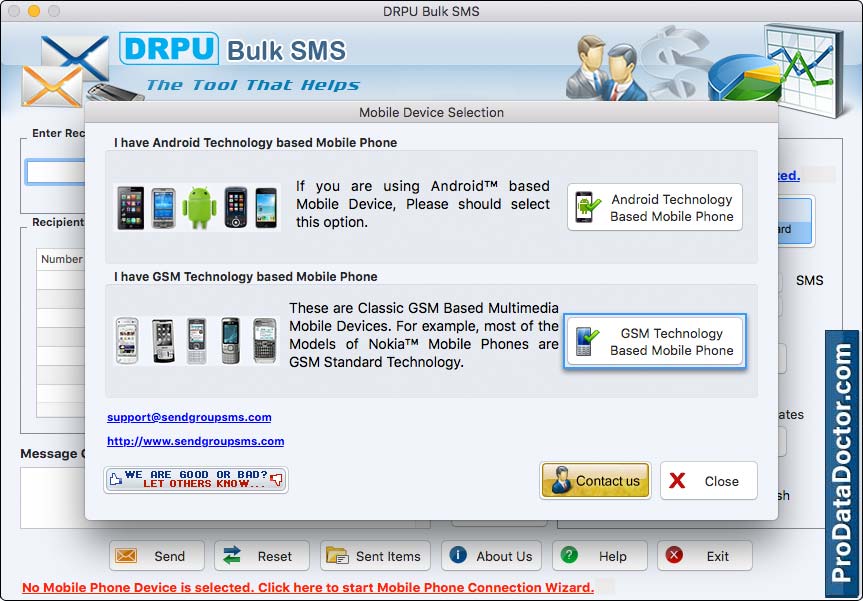 Mac Bulk SMS Software for GSM Mobile Phones