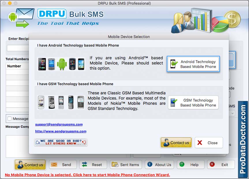 Mac Bulk SMS Software - Professional