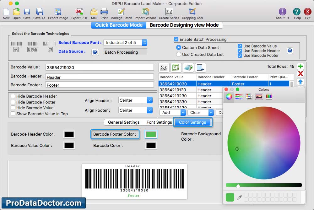 Mac Barcode Label Maker - Corporate Edition