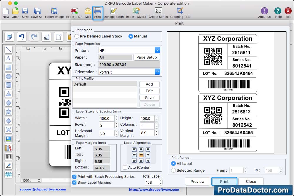 Mac Barcode Label Maker - Corporate Edition