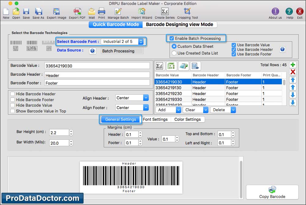 Mac Barcode Label Maker - Corporate Edition