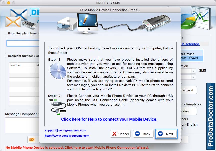 Mac Bulk SMS Software for GSM Mobile Phones