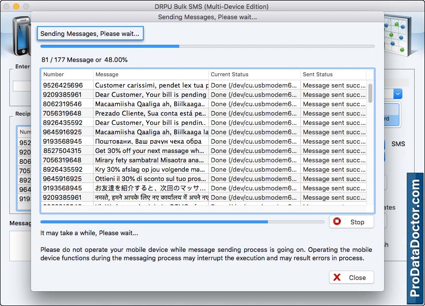 Mac Bulk SMS Software (Multi Device)