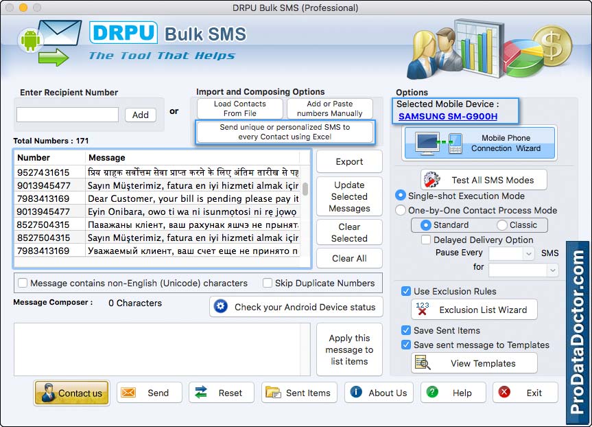 Mac Bulk SMS Software - Professional