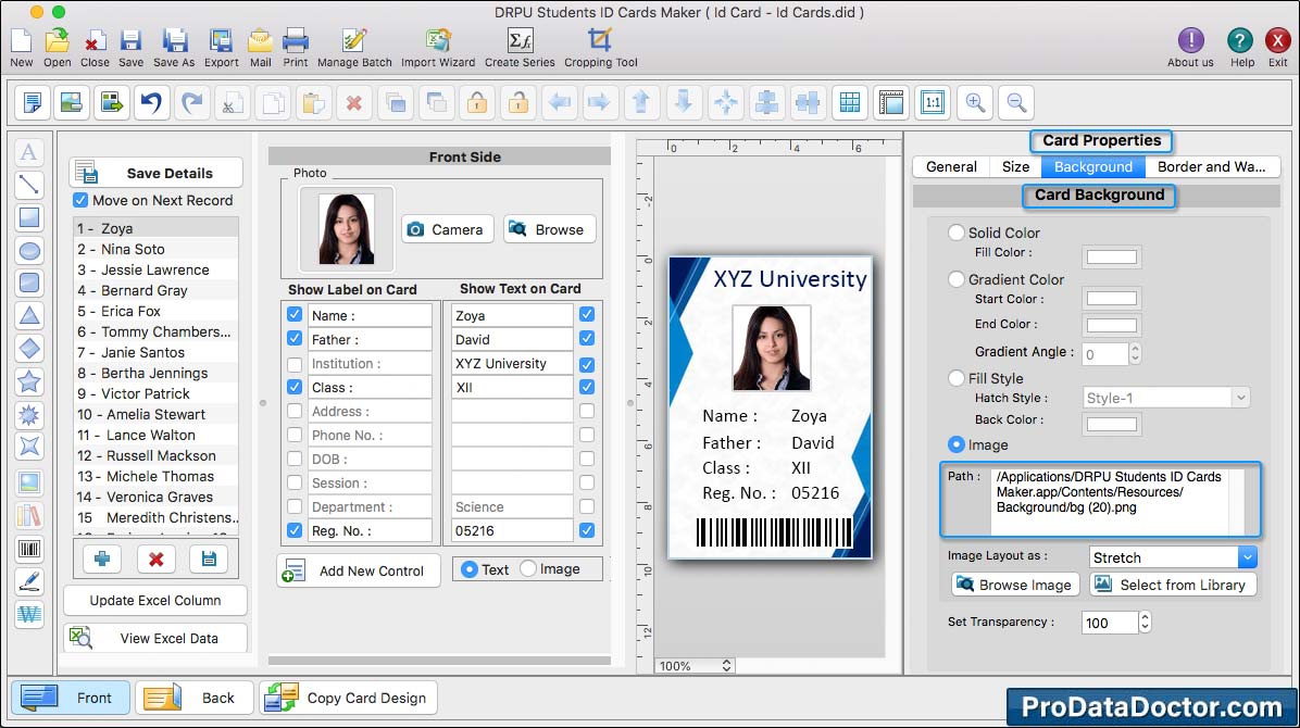 Add Users' Details on ID card