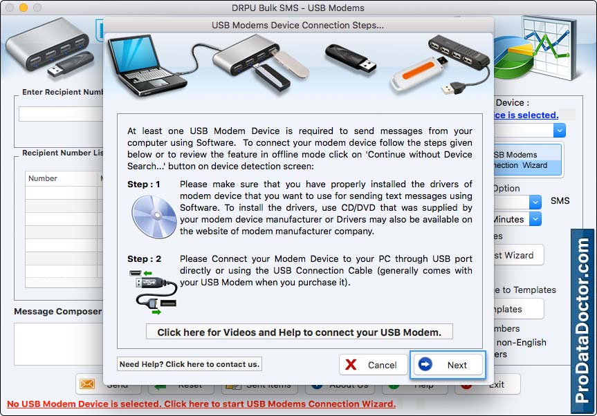 Mac Bulk SMS Software for USB Modems