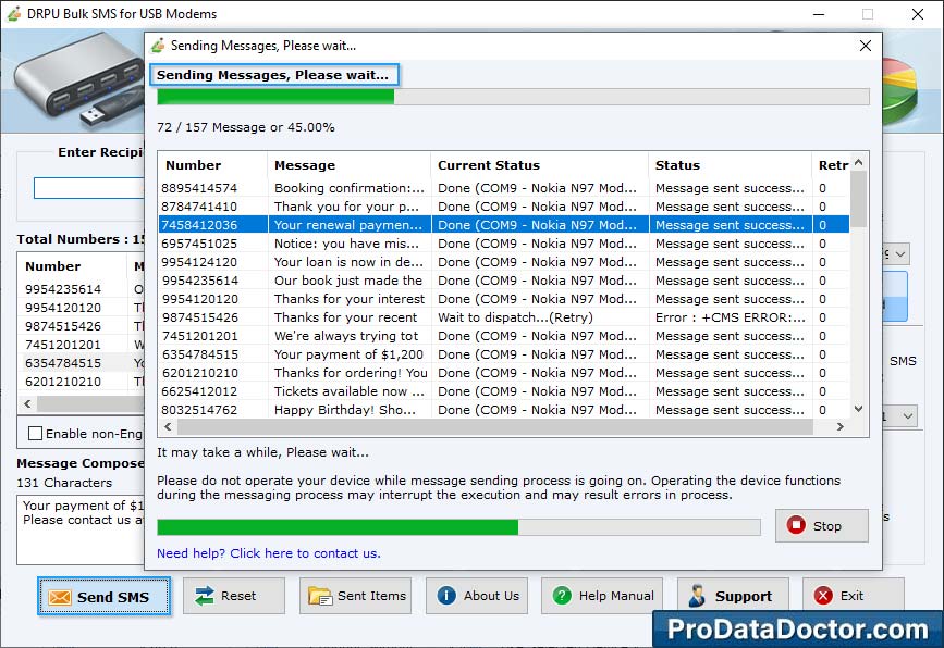 Bulk SMS Software - Multi USB Modem