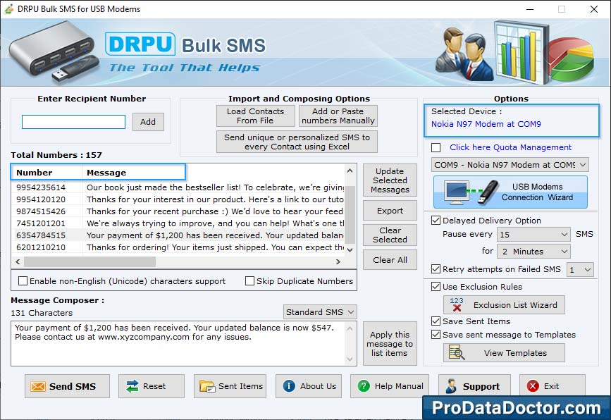 Bulk SMS Software - Multi USB Modem