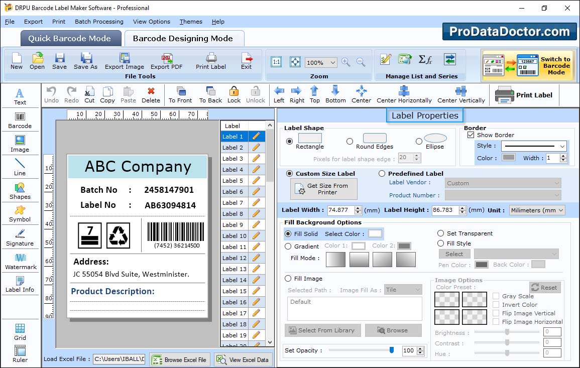 Barcode Label Maker - Professional Edition