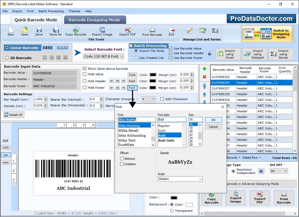 Barcode Label Maker - Standard Edition