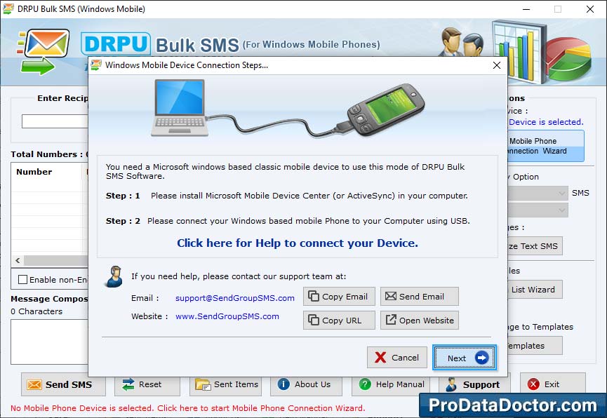 Bulk SMS Software for Windows Mobile