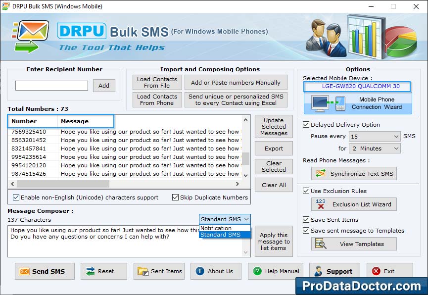 Bulk SMS Software – Professional